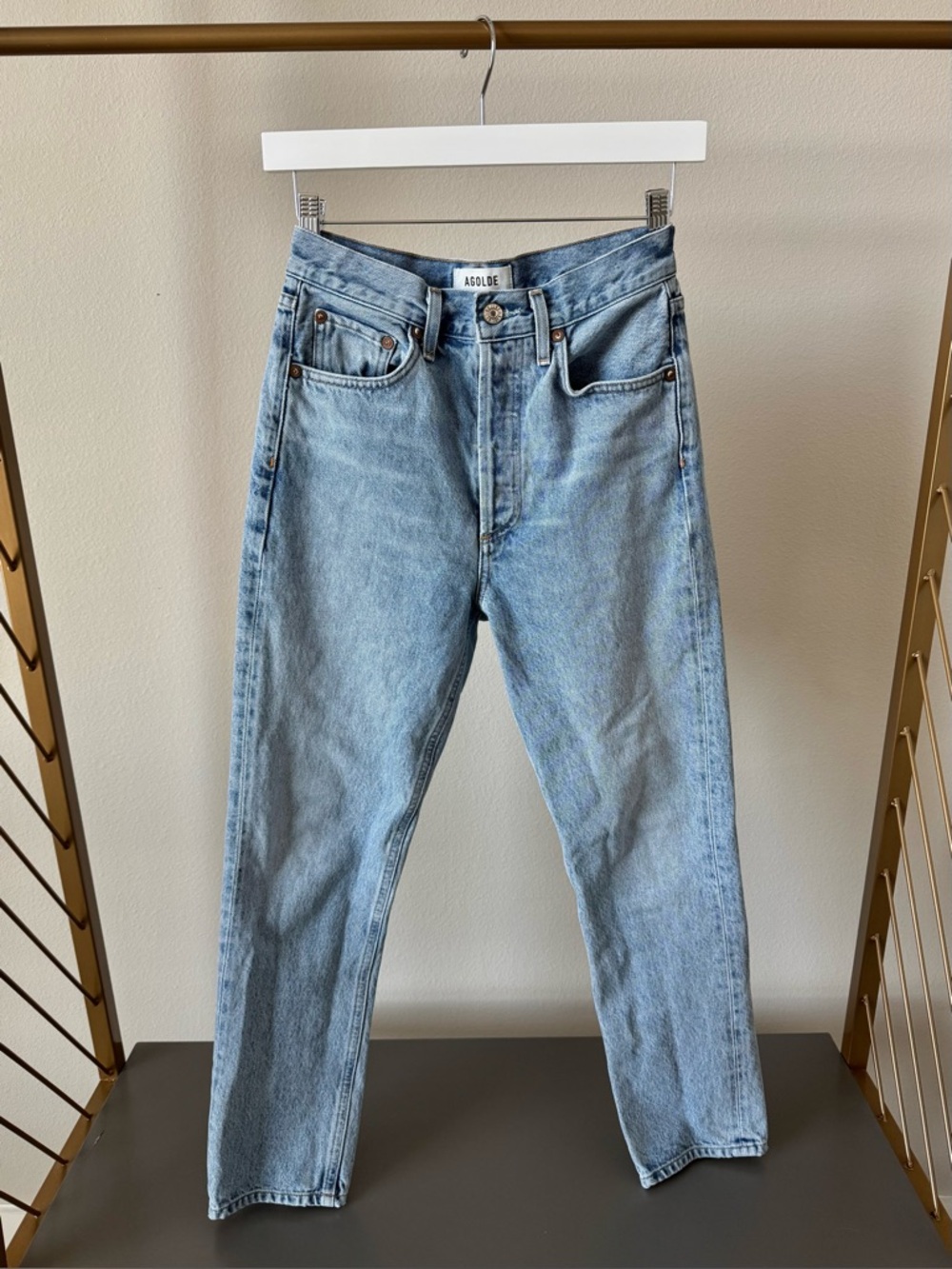 AGOLDE Riley High Rise Straight Crop Jeans in Renewal